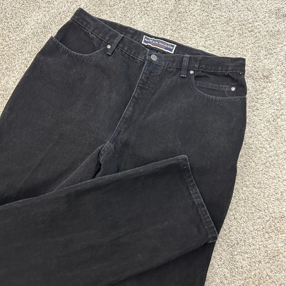 Harley-Davidson Biker Blues Jeans 38x32 Black Traditional Straight Leg USA Made